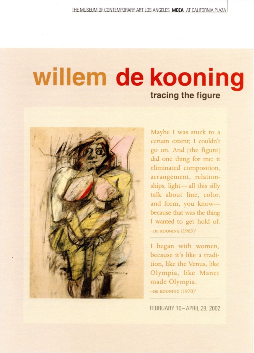Willem de Kooning: Tracing the Figure show leaflet (2002); Los Angeles Museum of Contemporary Art.