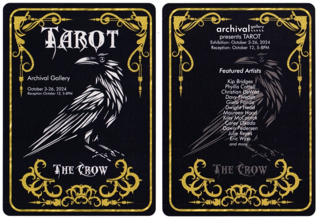 Tarot group show announcement (2024); Archival Gallery, Sacramento CA.