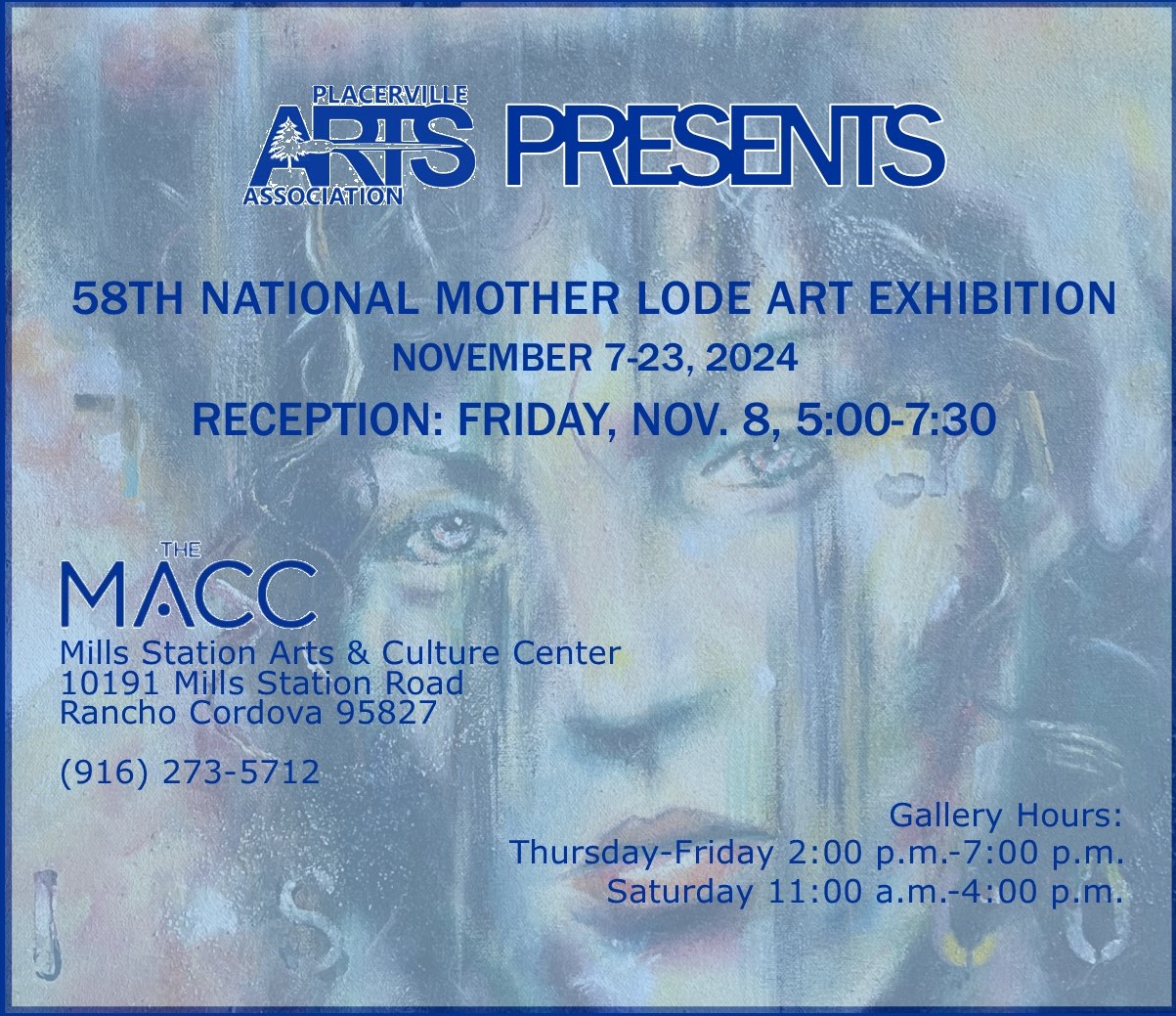 58th National Mother Lode Art Exhibit (2024); Mills Station Arts & Culture Center, Rancho Cordova, CA.