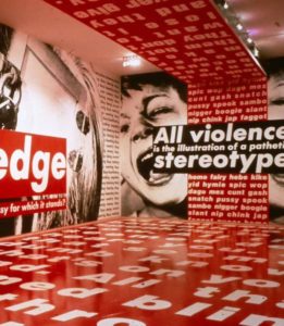 Barbara Kruger show installation; Mary Boone Gallery, NYC (1991).