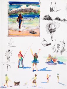 Wayne Thiebaud: Untitled (Page of Sketches) (Undated).