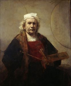Rembrandt van Rijn: Self-Portrait with Two Circles (c. 1665).