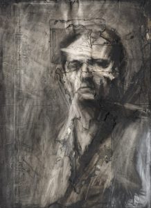 Frank Auerbach: Self-Portrait (1958). Charcoal and chalk on paper, 30 1/2" x 22 1/4".